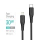 Дата кабель USB-C to Lightning 2.0m PD30W textured PVC black ColorWay (CW-CBPDCL095-BK)