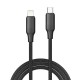 Дата кабель USB-C to Lightning 1.0m PD30W TPE embossed black ColorWay (CW-CBPDCL101-BK)