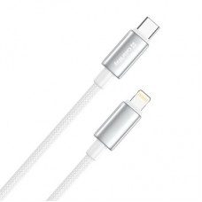 Дата кабель USB-C to Lightning 1.0m PD30W zinc alloy braided white ColorWay (CW-CBPDCL098-WT) - Фото