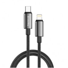 Дата кабель USB-C to Lightning 1.0m PD30W zinc alloy braided black ColorWay (CW-CBPDCL098-BK) - Фото