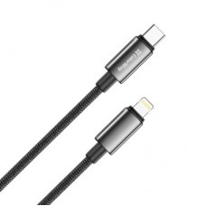 Дата кабель USB-C to Lightning 1.0m PD30W zinc alloy braided black ColorWay (CW-CBPDCL098-BK) - Фото