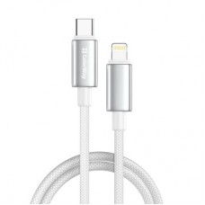 Дата кабель USB-C to Lightning 2.0m PD30W zinc alloy braided white ColorWay (CW-CBPDCL099-WT) - Фото