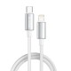 Дата кабель USB-C to Lightning 2.0m PD30W zinc alloy braided white ColorWay (CW-CBPDCL099-WT)