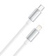 Дата кабель USB-C to Lightning 2.0m PD30W zinc alloy braided white ColorWay (CW-CBPDCL099-WT)