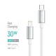 Дата кабель USB-C to Lightning 2.0m PD30W zinc alloy braided white ColorWay (CW-CBPDCL099-WT)