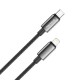 Дата кабель USB-C to Lightning 2.0m PD30W zinc alloy braided black ColorWay (CW-CBPDCL099-BK)