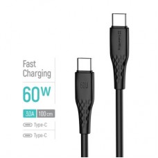 Дата кабель USB-C to USB-C 1.0m 3A 60W textured PVC black ColorWay (CW-CBPDCC094-BK) - Фото