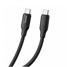 Дата кабель USB-C to USB-C 1.0m 3A 60W TPE embossed black ColorWay (CW-CBPDCC101-BK) - Фото