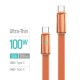 Дата кабель USB-C to USB-C 1.0m 5A 100W ultra-thin orange ColorWay (CW-CBPDCC100-OR)