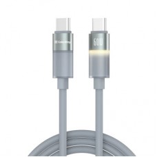 Дата кабель USB-C to USB-C 1.0m 3A 60W warm light gray ColorWay (CW-CBPDCC092-GR) - Фото