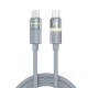 Дата кабель USB-C to USB-C 1.0m 3A 60W warm light gray ColorWay (CW-CBPDCC092-GR)