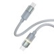 Дата кабель USB-C to USB-C 1.0m 3A 60W warm light gray ColorWay (CW-CBPDCC092-GR)