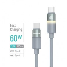 Дата кабель USB-C to USB-C 1.0m 3A 60W warm light gray ColorWay (CW-CBPDCC092-GR) - Фото