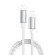 Дата кабель USB-C to USB-C 1.0m 5A 100W zinc alloy braided white ColorWay (CW-CBPDCC098-WT)