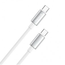 Дата кабель USB-C to USB-C 1.0m 5A 100W zinc alloy braided white ColorWay (CW-CBPDCC098-WT) - Фото