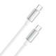 Дата кабель USB-C to USB-C 1.0m 5A 100W zinc alloy braided white ColorWay (CW-CBPDCC098-WT)
