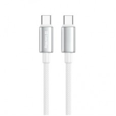 Дата кабель USB-C to USB-C 1.0m 5A 100W zinc alloy braided white ColorWay (CW-CBPDCC098-WT) - Фото