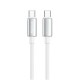 Дата кабель USB-C to USB-C 1.0m 5A 100W zinc alloy braided white ColorWay (CW-CBPDCC098-WT)
