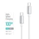Дата кабель USB-C to USB-C 1.0m 5A 100W zinc alloy braided white ColorWay (CW-CBPDCC098-WT)