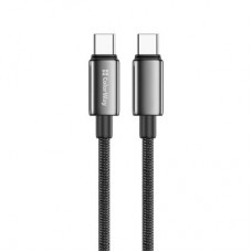 Дата кабель USB-C to USB-C 1.0m 5A 100 W zinc alloy braided black ColorWay (CW-CBPDCC098-BK) - Фото