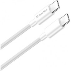 Дата кабель USB-C to USB-C 2.0m 5A 100W zinc alloy braided white ColorWay (CW-CBPDCC099-WT) - Фото