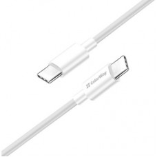 Дата кабель USB-C to USB-C 2.0m 5A 100W zinc alloy braided white ColorWay (CW-CBPDCC099-WT) - Фото