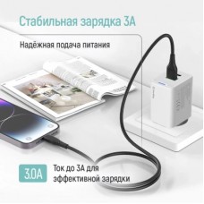 Дата кабель USB 2.0 AM to Lightning 1.0m 3A textured PVC black ColorWay (CW-CBUL094-BK) - Фото