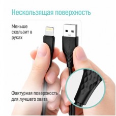 Дата кабель USB 2.0 AM to Lightning 1.0m 3A textured PVC black ColorWay (CW-CBUL094-BK) - Фото