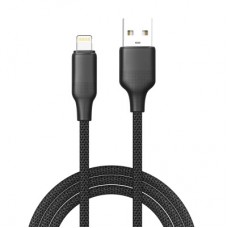 Дата кабель USB 2.0 AM to Lightning 1.0m 3A TPE embossed black ColorWay (CW-CBUL101-BK) - Фото