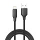 Дата кабель USB 2.0 AM to Lightning 1.0m 3A TPE embossed black ColorWay (CW-CBUL101-BK)