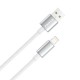 Дата кабель USB 2.0 AM to Lightning 1.0m 3A zinc alloy braided white ColorWay (CW-CBUL098-WT)