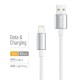 Дата кабель USB 2.0 AM to Lightning 1.0m 3A zinc alloy braided white ColorWay (CW-CBUL098-WT)