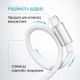 Дата кабель USB 2.0 AM to Lightning 1.0m 3A zinc alloy braided white ColorWay (CW-CBUL098-WT)