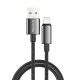 Дата кабель USB 2.0 AM to Lightning 1.0m 3A zinc alloy braided black ColorWay (CW-CBUL098-BK)