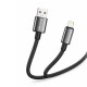 Дата кабель USB 2.0 AM to Lightning 1.0m 3A zinc alloy braided black ColorWay (CW-CBUL098-BK)