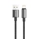 Дата кабель USB 2.0 AM to Lightning 1.0m 3A zinc alloy braided black ColorWay (CW-CBUL098-BK)