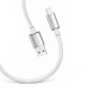 Дата кабель USB 2.0 AM to Lightning 2.0m 3A zinc alloy braided white ColorWay (CW-CBUL099-WT)