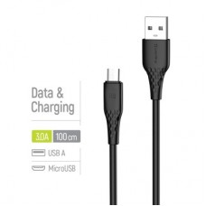 Дата кабель USB 2.0 AM to Micro 5P 1.0m 3A textured PVC black ColorWay (CW-CBUM094-BK) - Фото