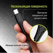 Дата кабель USB 2.0 AM to Micro 5P 1.0m 3A textured PVC black ColorWay (CW-CBUM094-BK) - Фото