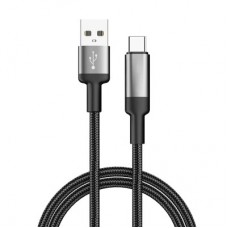 Дата кабель USB 2.0 AM to USB-C 1.0m 6A braided wire black ColorWay (CW-CBUC096-BK) - Фото