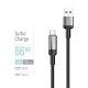 Дата кабель USB 2.0 AM to USB-C 1.0m 6A braided wire black ColorWay (CW-CBUC096-BK)