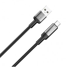 Дата кабель USB 2.0 AM to USB-C 2.0m 6A braided wire black ColorWay (CW-CBUC097-BK) - Фото