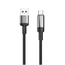 Дата кабель USB 2.0 AM to USB-C 2.0m 6A braided wire black ColorWay (CW-CBUC097-BK) - Фото