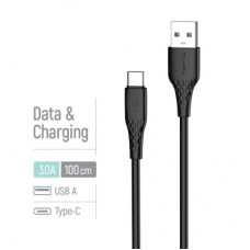 Дата кабель USB 2.0 AM to USB-C 1.0m 3A textured PVC black ColorWay (CW-CBUC094-BK) - Фото
