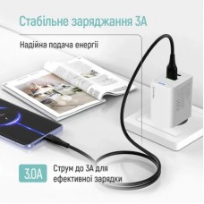 Дата кабель USB 2.0 AM to USB-C 1.0m 3A textured PVC black ColorWay (CW-CBUC094-BK) - Фото