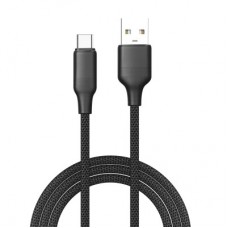 Дата кабель USB 2.0 AM to USB-C 1.0m 3A TPE embossed black ColorWay (CW-CBUC101-BK) - Фото