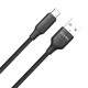 Дата кабель USB 2.0 AM to USB-C 2.0m 3A TPE embossed black ColorWay (CW-CBUC102-BK)