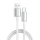 Дата кабель USB 2.0 AM to USB-C 1.0m 3A zinc alloy braided white ColorWay (CW-CBUC098-WT)