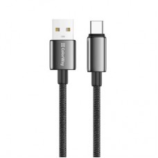 Дата кабель USB 2.0 AM to USB-C 1.0m 3A zinc alloy braided black ColorWay (CW-CBUC098-BK) - Фото