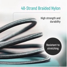 Дата кабель USB 2.0 AM to USB-C 1.0m 3A zinc alloy braided black ColorWay (CW-CBUC098-BK) - Фото